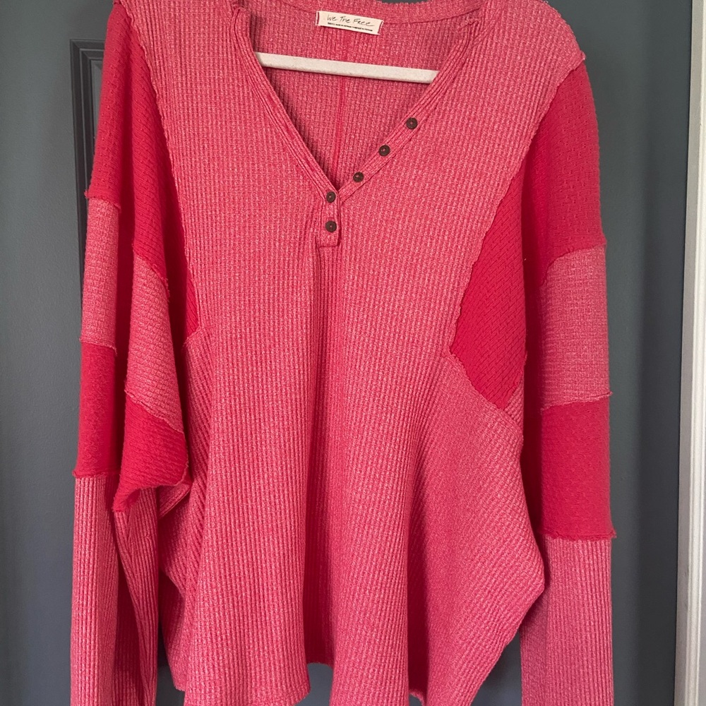 We The Free Pink Ribbed Sweater